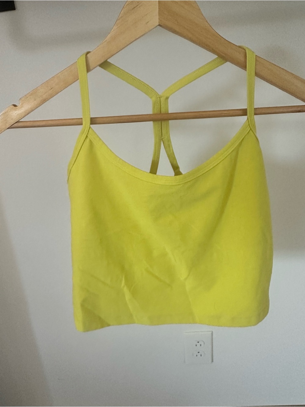 Beyond Yoga Neon Yellow Cropped Racer Back Tank